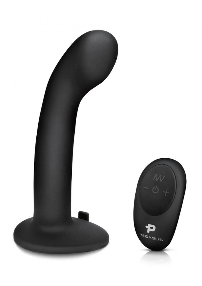 P-Spot/G-Spot Peg Rechargeable Dildo with Remote, COLOR: Black, Size: 6 inch