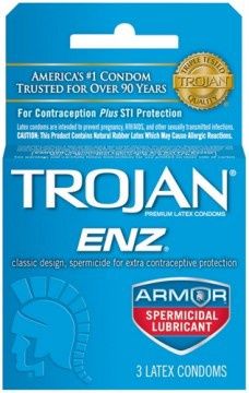 Trojan Enz Spermicidal, COLOR: Spermicial, Size: 3 PK
