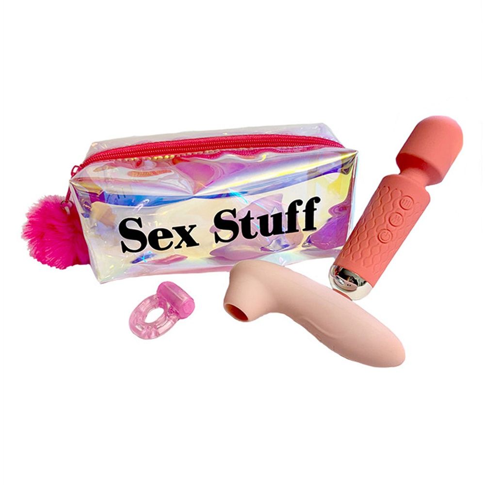 Sex Stuff Bag Kit, COLOR: Pink, Size: 3 Piece