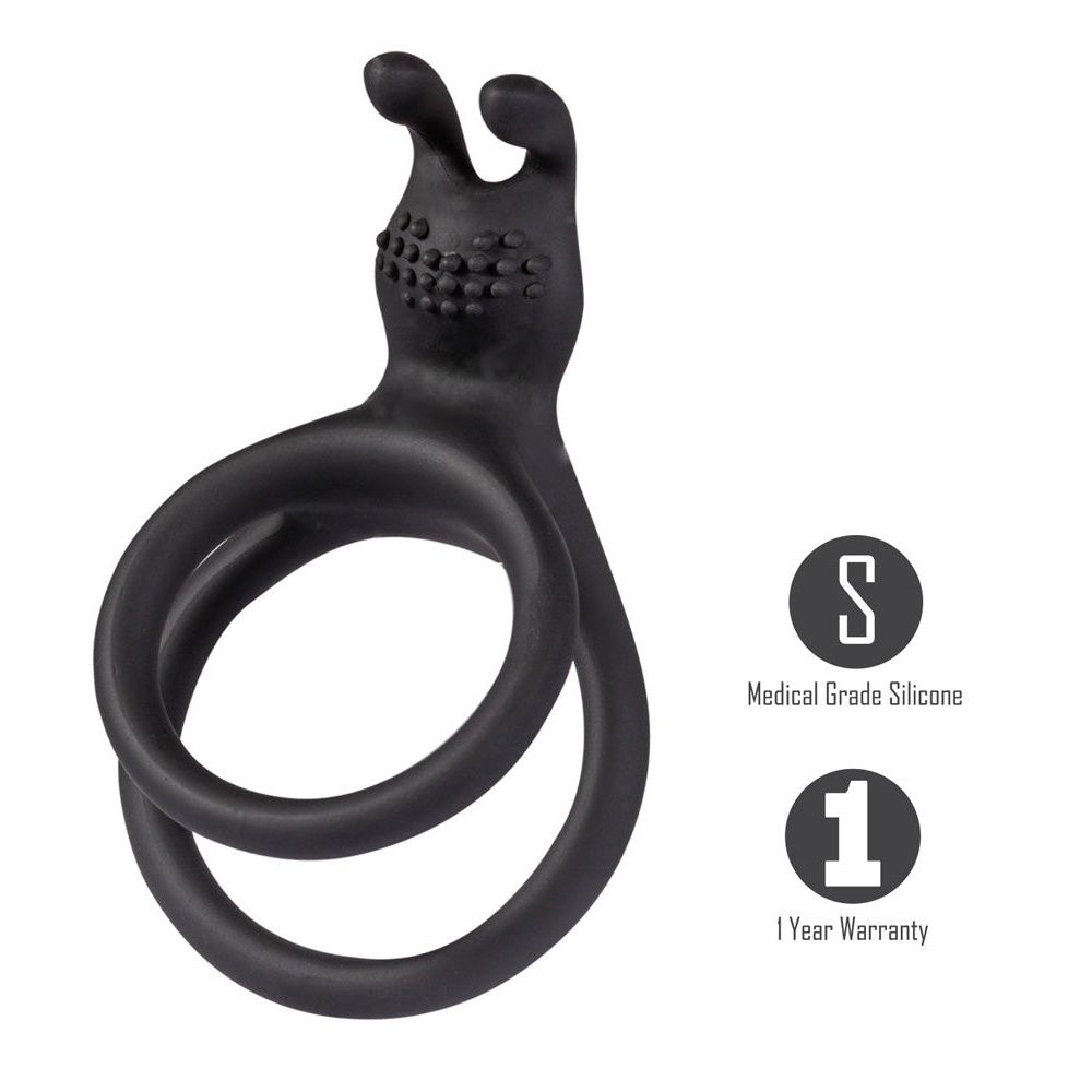 Atlas Double Penis Ring, COLOR: Black
