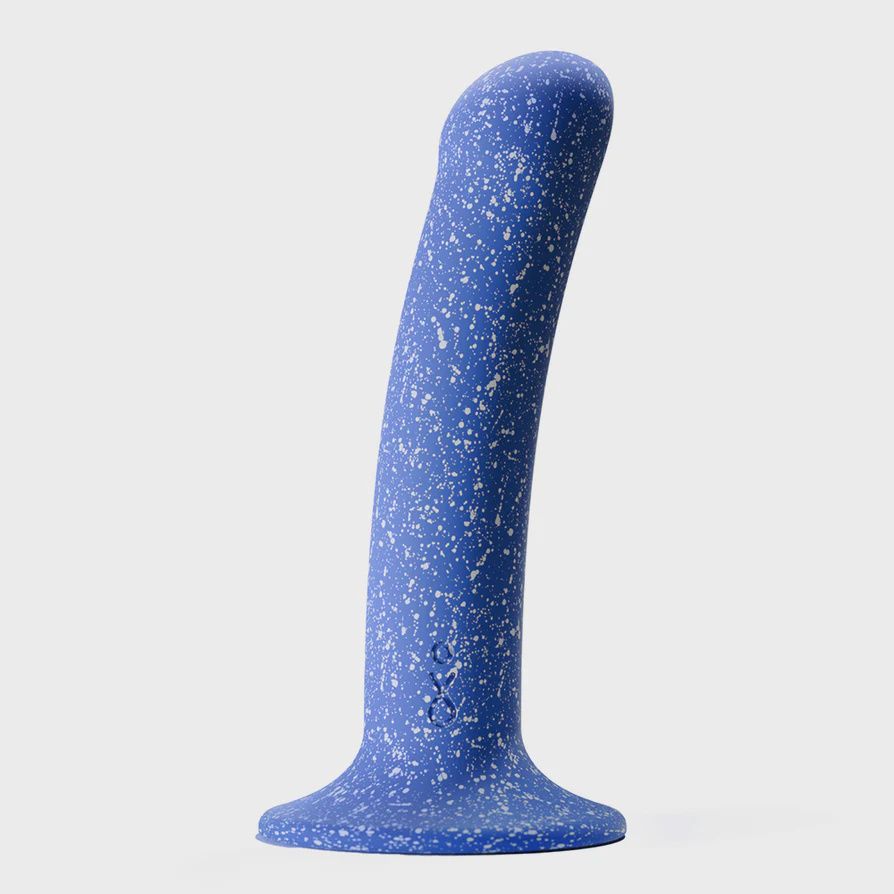 Bae Dildo with Suction Cup Base, COLOR: Blue Speckle, Size: 5.9 inch