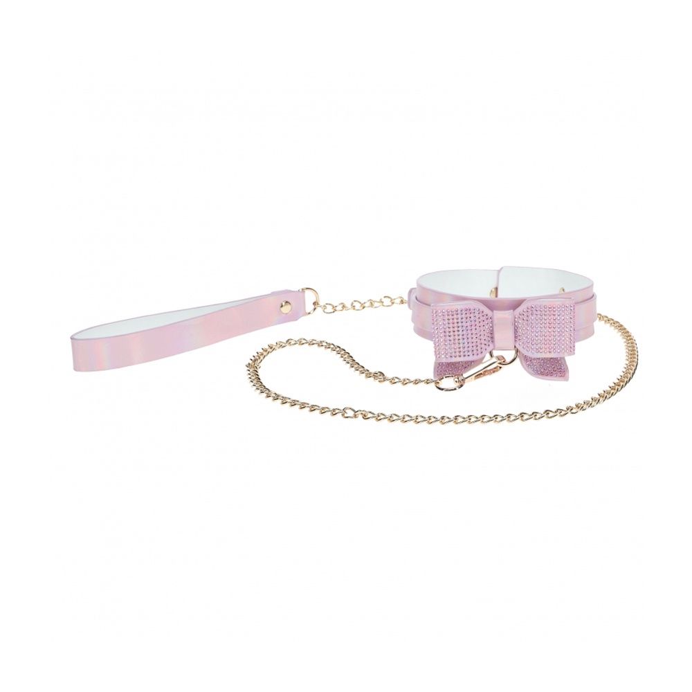 Paris Collection Collar With Leash, COLOR: Pink