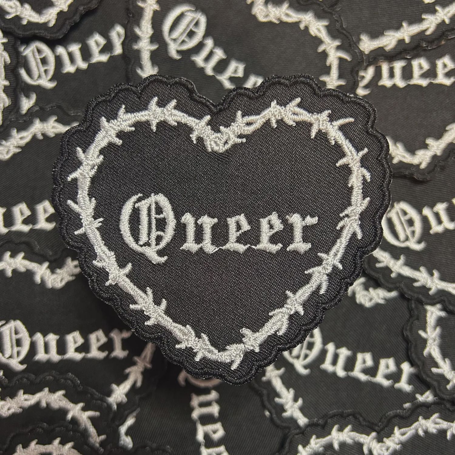 Queer Barbed Wire Heart Patch