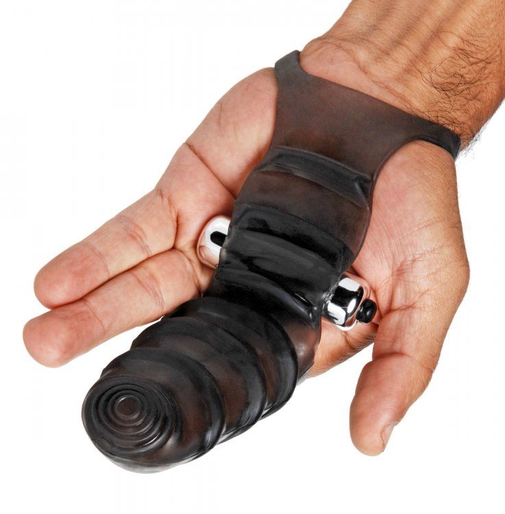 Bang Bang G-Spot Vibrating Finger Glove, COLOR: Black