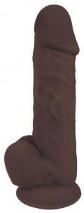 Fleshstixxx Dildo with balls, COLOR: Chocolate, Size: 8 IN