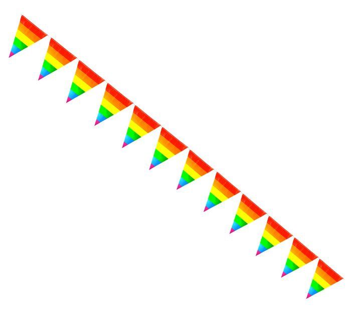 Rainbow Striped Pennants, COLOR: Rainbow, Size: 12 Feet