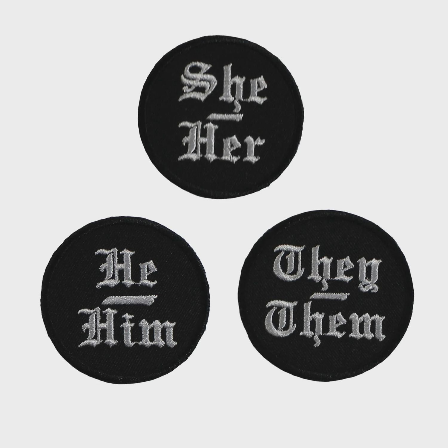 Pronoun Patch Pronoun Patch, COLOR: Black, Size: He-Him