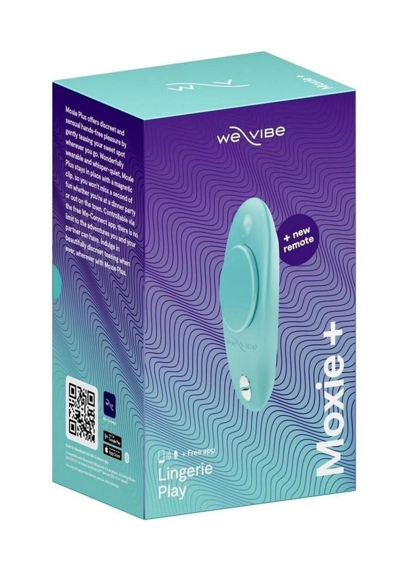 Moxie+ Wearable Rechargeable Silicone Panty Vibe Clitoral Stimulator with Remote Control, COLOR: Aqua