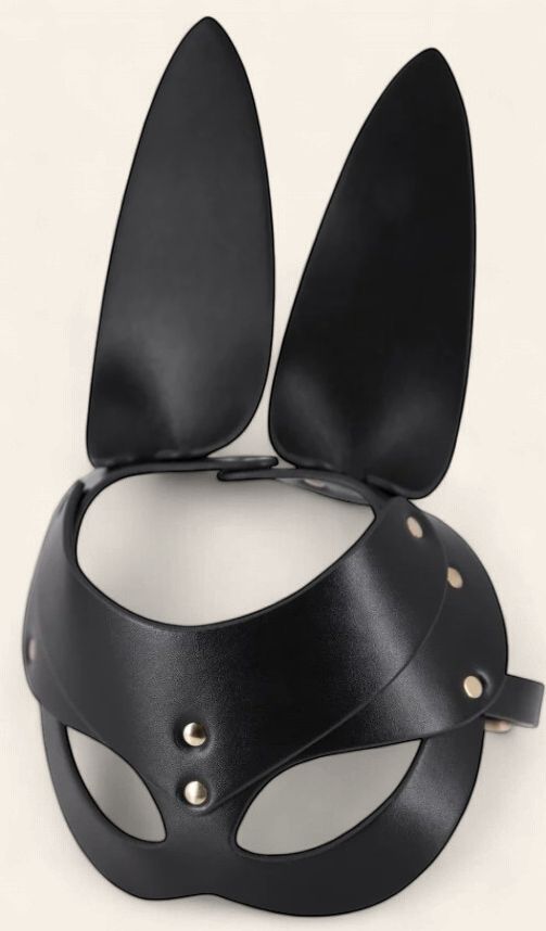 Half Face Bunny Mask, COLOR: Black
