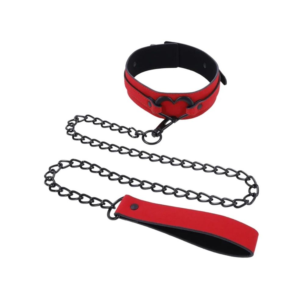 Sex and Mischief Amor Collar and Leash, COLOR: Red