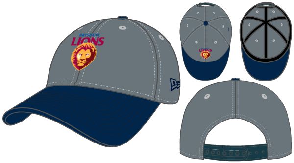 Grey with Navy Visor Colour Logo 9FORTY Cap