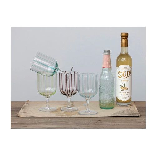 Glass With Mixed Colored Stripes