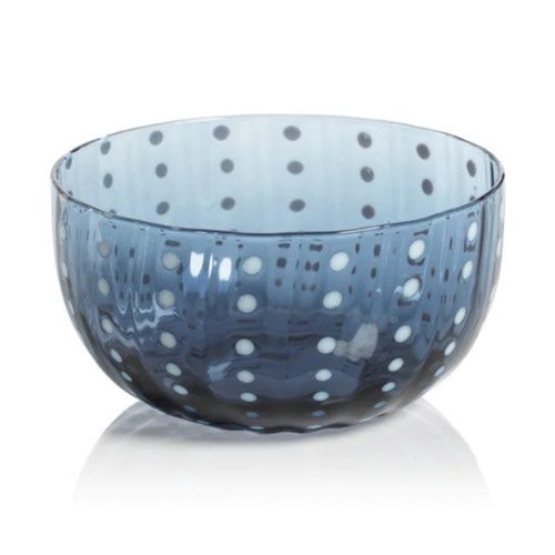 Portofino White Dot Navy Bowl