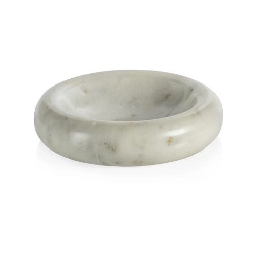 Curved Round Marble Bowl 9&quot;