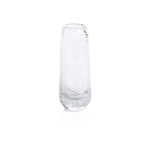 White Swirl Bud Vase Tall