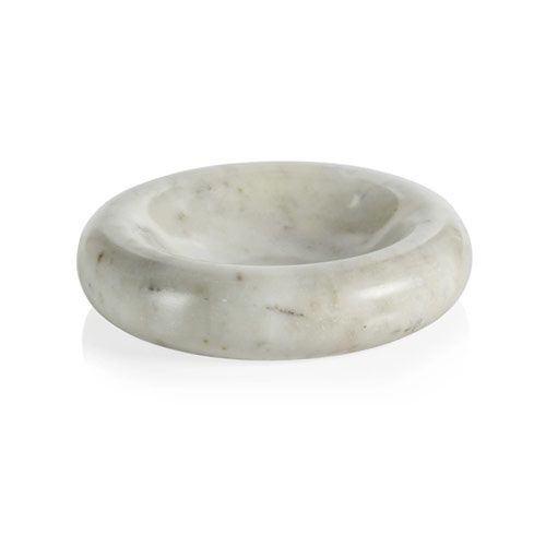 Curved Round Marble Bowl 11&quot;