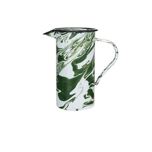 Enameled Pitcher Green Splatter