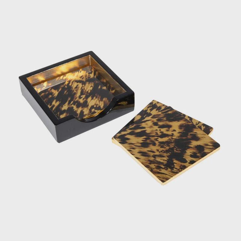 TORTOISE SHELL COASTERS SET 4