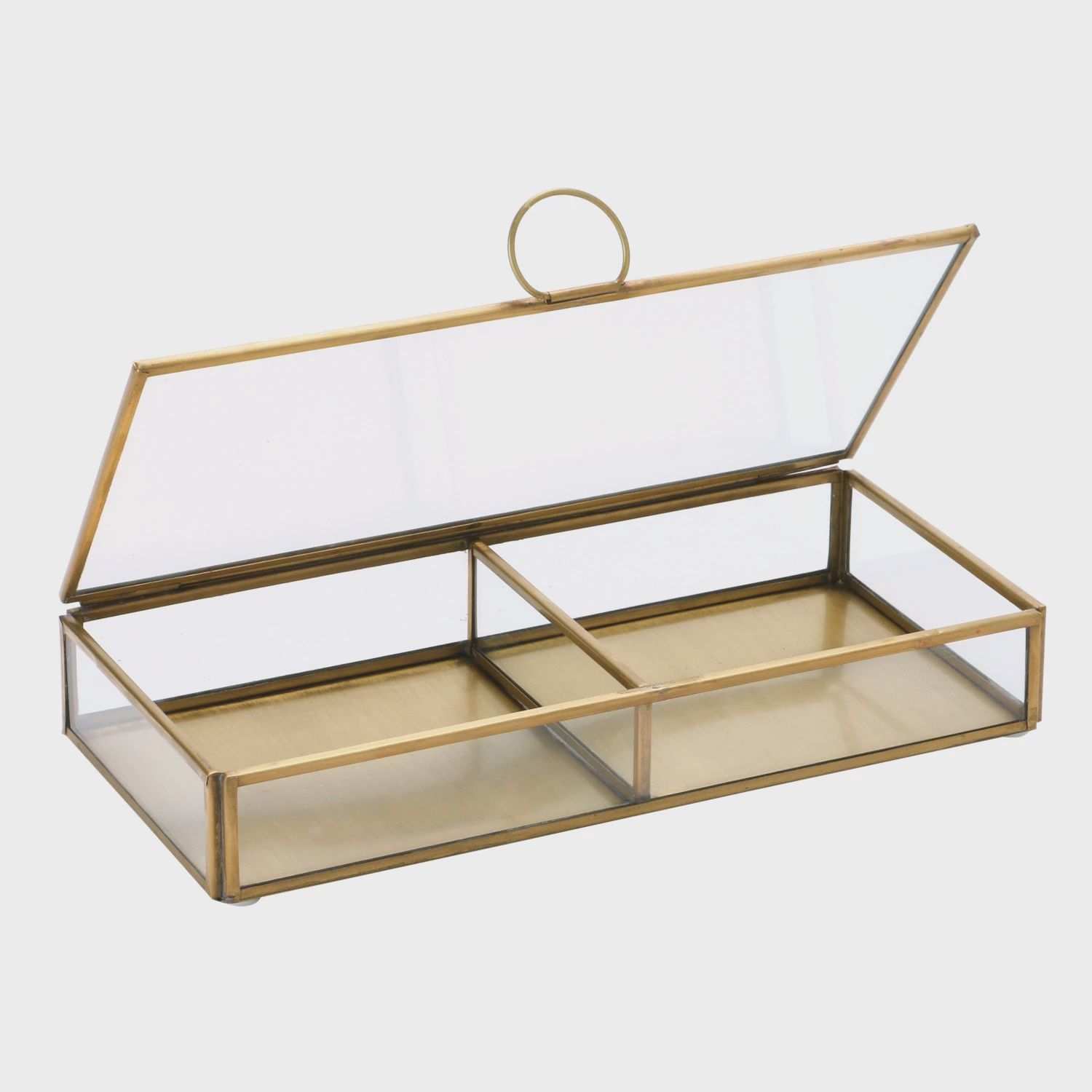 DF3812 GLASS BOX W BRASS FRAME