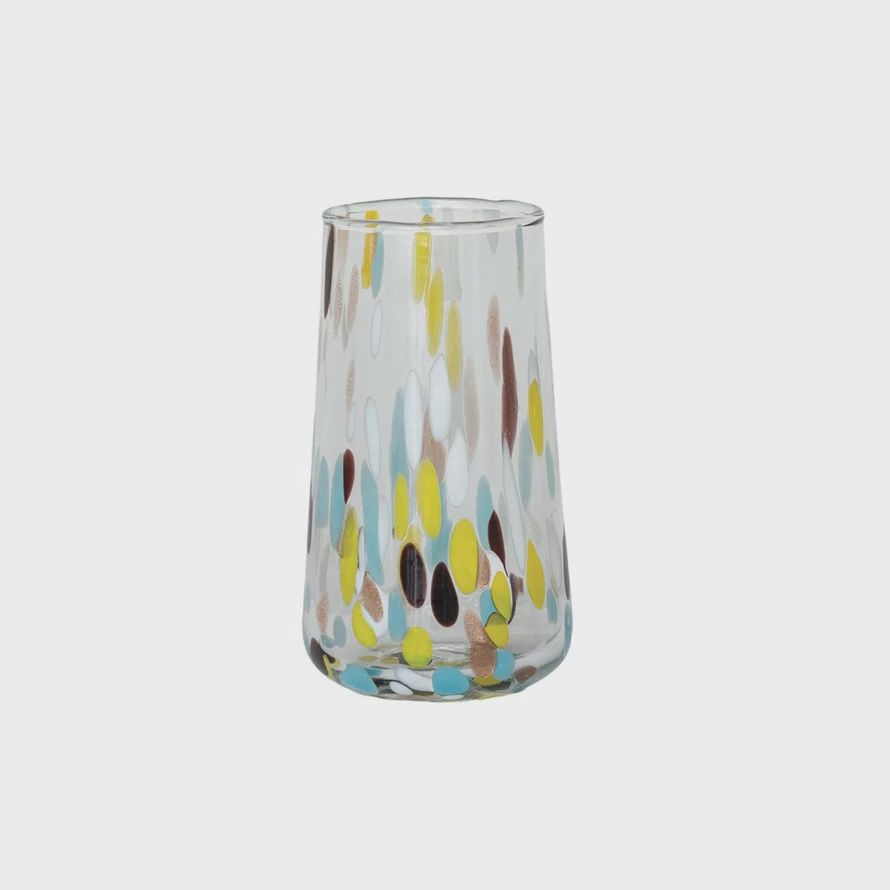 BLOWN CONFETTI DRINKING GLASS