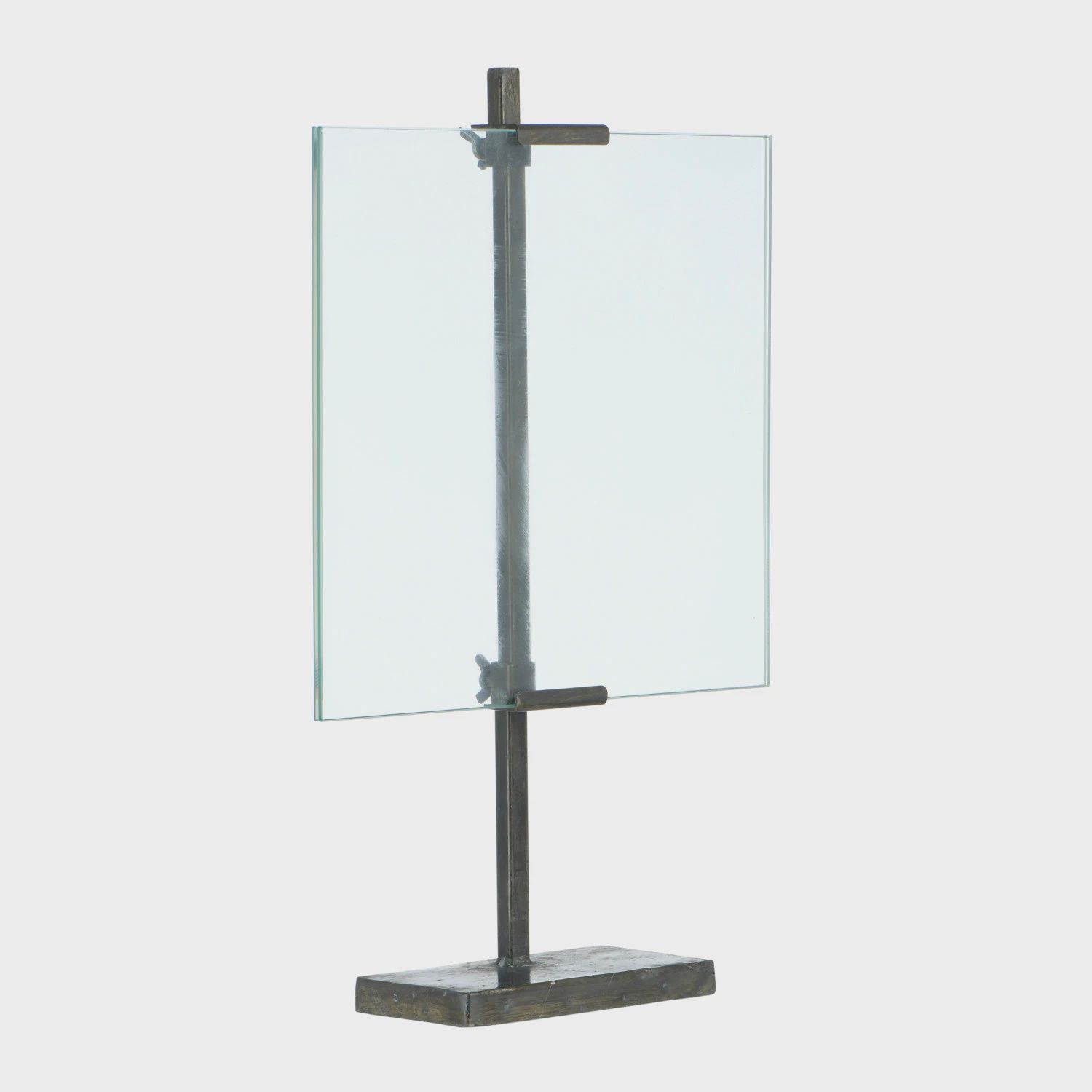 Metal &amp; Glass Photo Frame w/ Metal Stand, Black