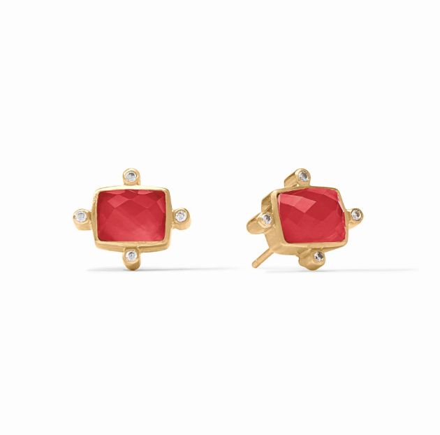 CLARA STUD- IRIDESCENT STRAWBERRY