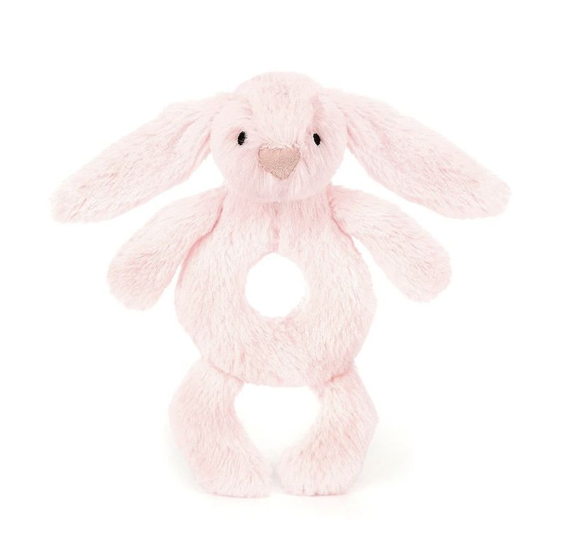 BASHFUL PINK BUNNY RING RATTLE