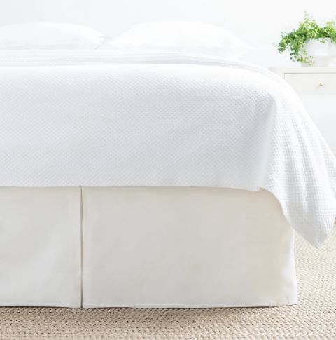 Lush linen bed skirt queen ivory