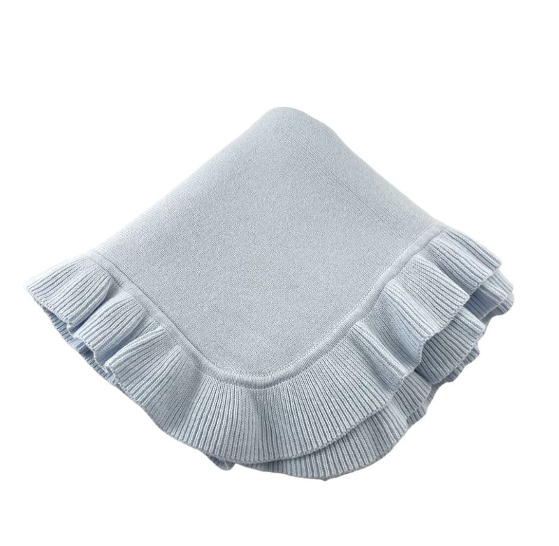 JERSEY KNIT BABY RUFFLE BEDDING BLANKET