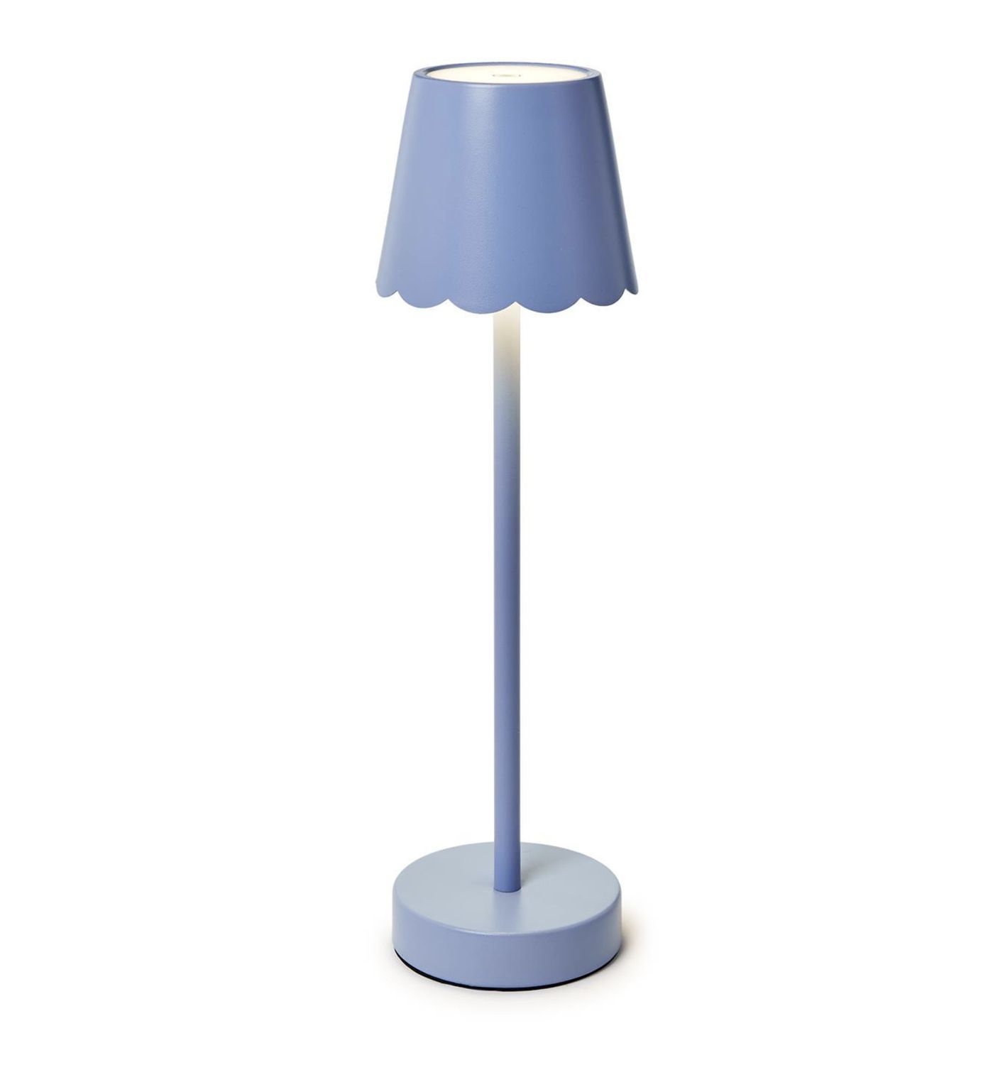 BLUE LED TABLE LAMP SCALLOPED SHADE