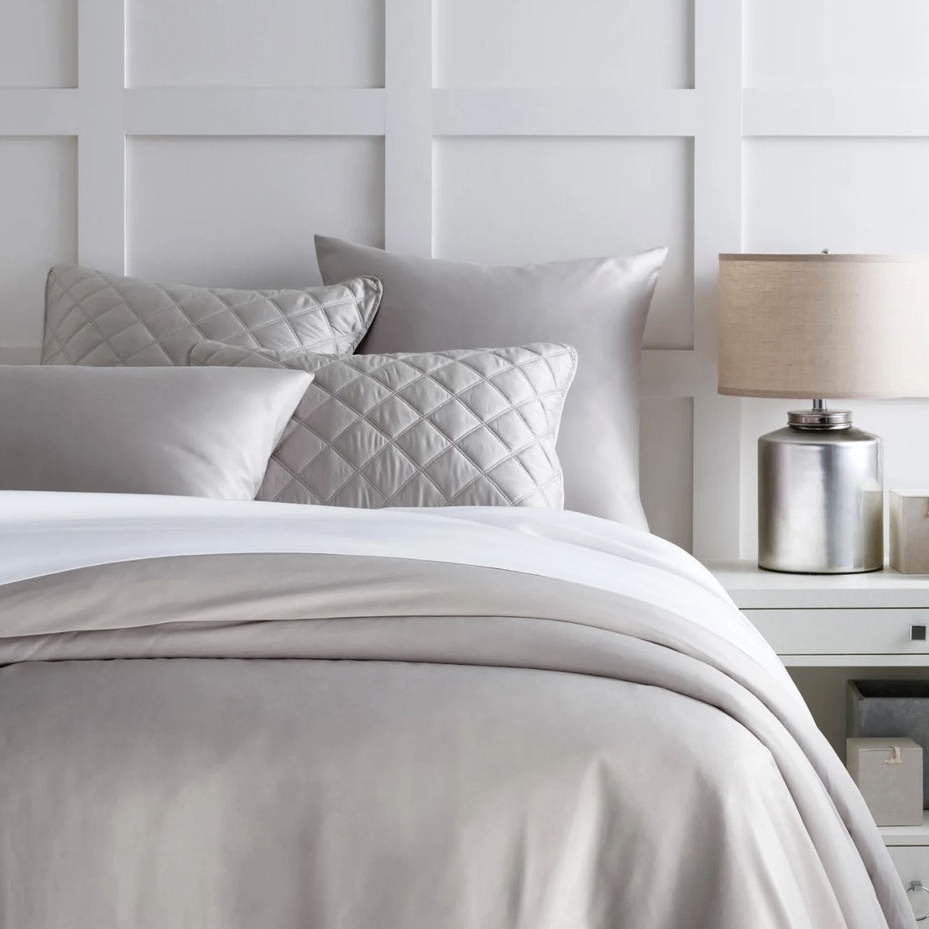 SILKEN SOLID DUVET, Color: GREY, Size: TWIN/TWIN XL
