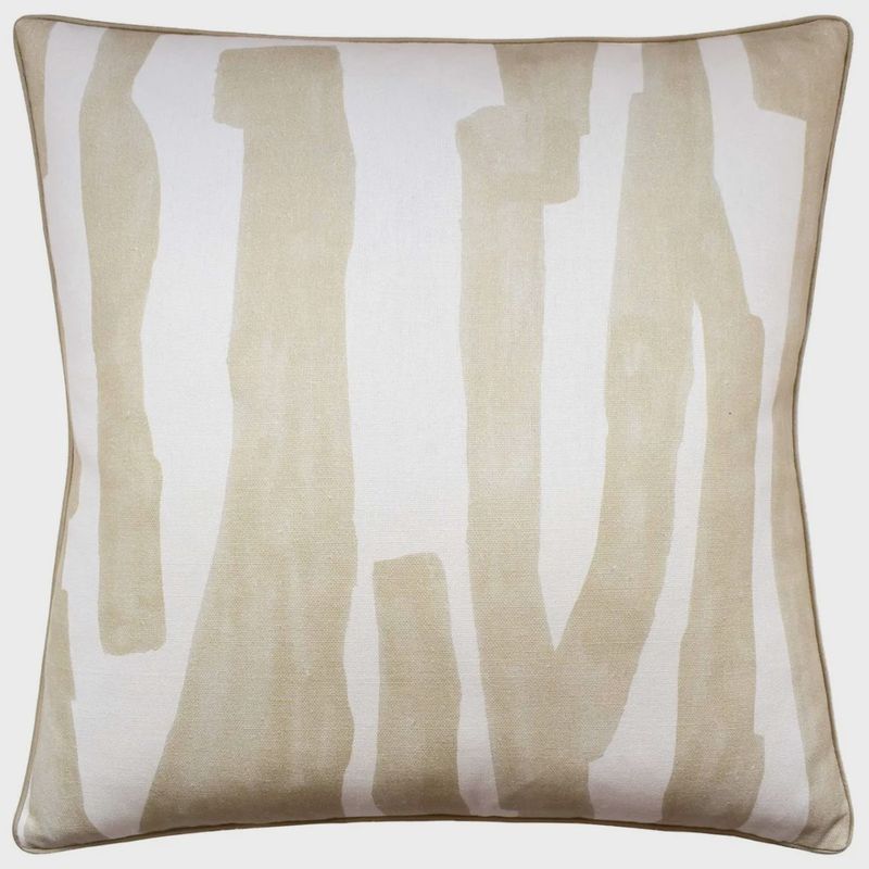 22X22 PILLOW - PIPED - INTARGIA BUFF