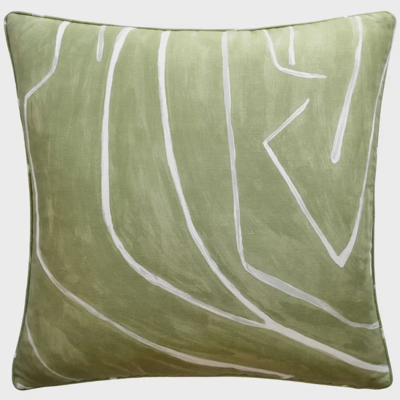 22X22 PILLOW - PIPED - GRAFFITO FERN
