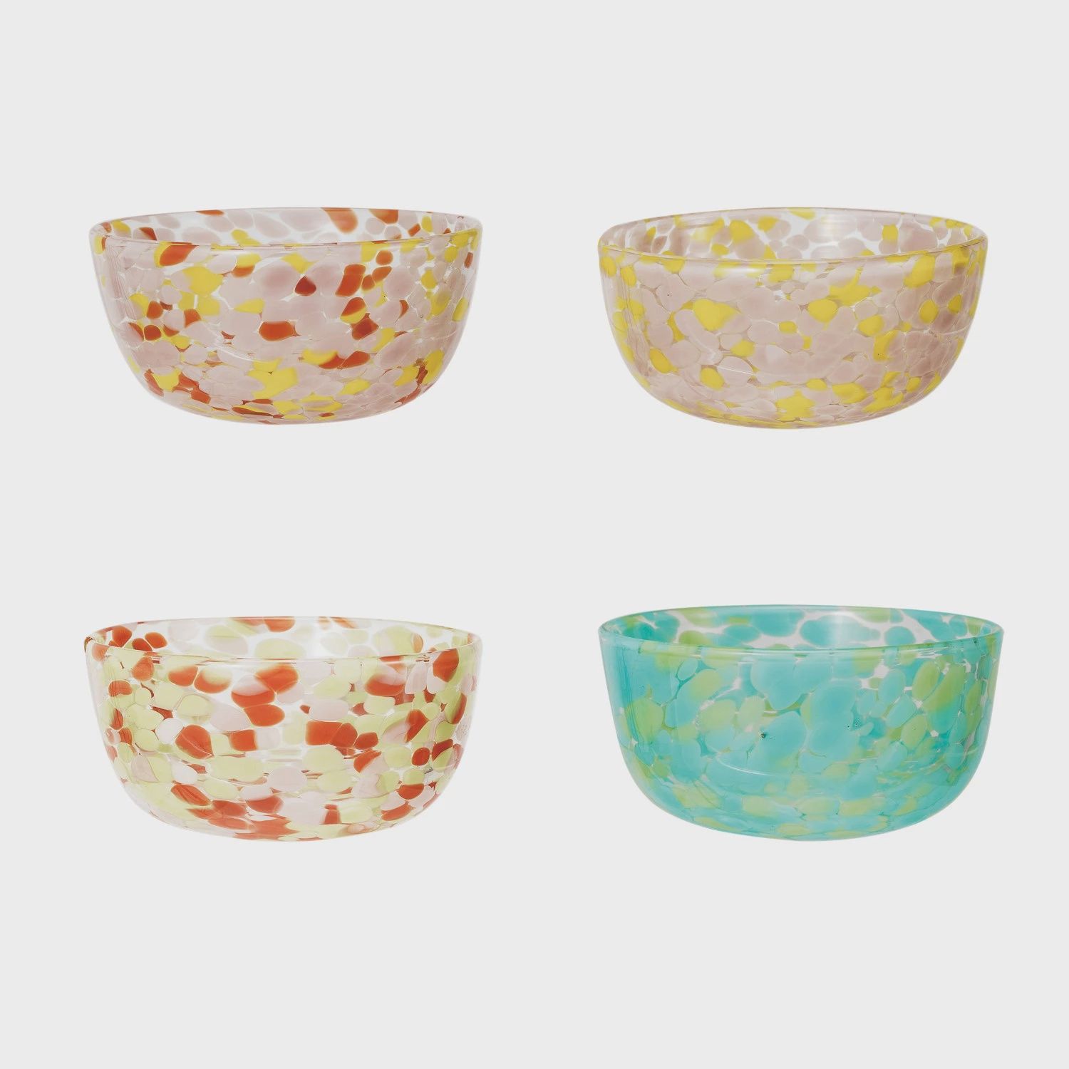 ROUND GLASS BOWL W/ PATTERN