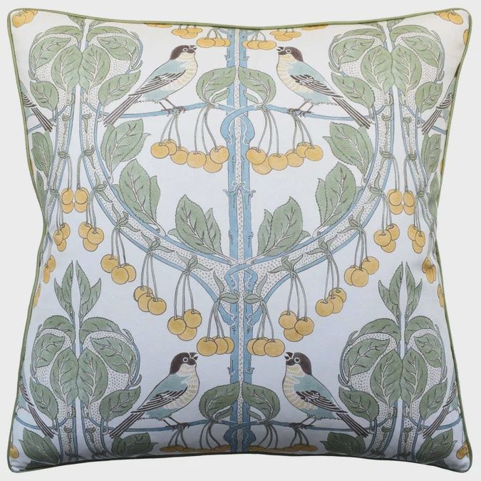 BIRDS AND CHERRIES AQUA 22&quot;