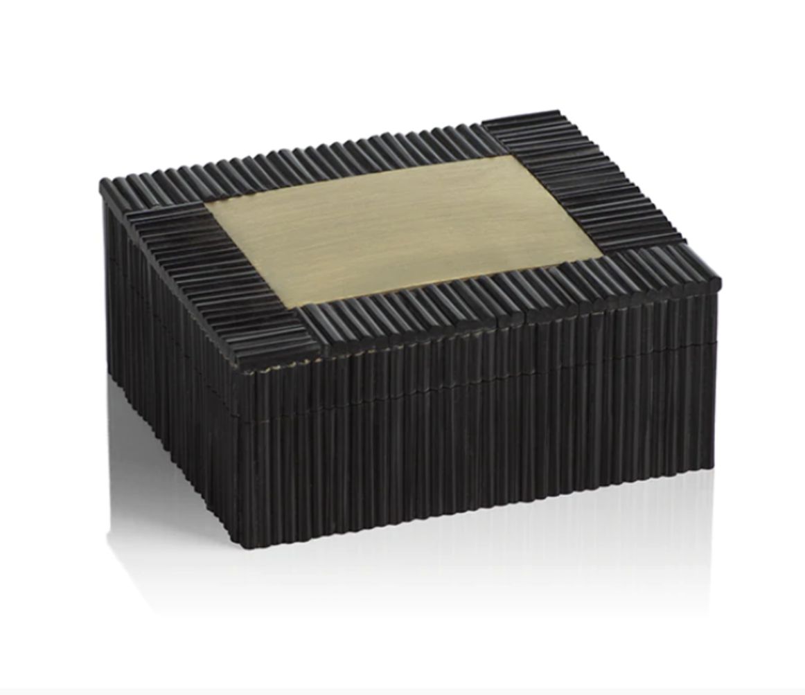 BLACK RESIN BRASS BOX
