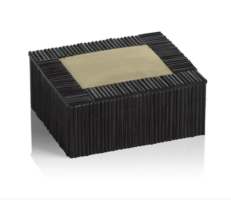 BLACK RESIN BRASS BOX