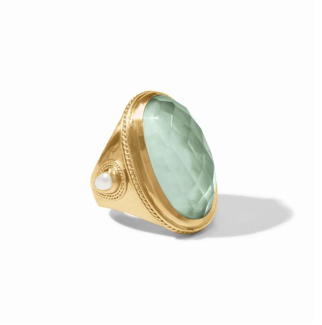 CANNES STATEMENT RING, Color: AQUAMARINE BLUE, Size: 7