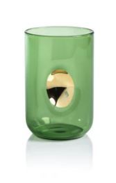 APERITIVO TUMBLER w/ GOLD ACCENT CACTUS GREEN