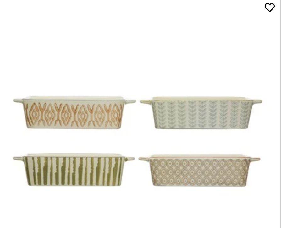 1-3/4"H2-1/2 CUP HAND-STAMPED STONEWARE BAKER, 4 STYLES