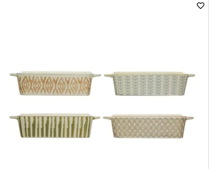 1-3/4"H2-1/2 CUP HAND-STAMPED STONEWARE BAKER, 4 STYLES