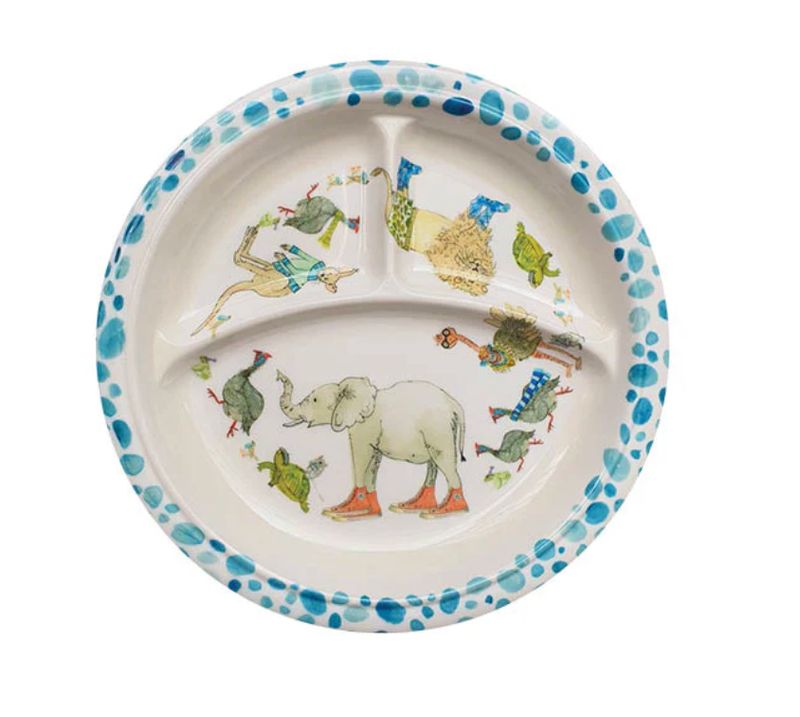 ANIMAL DIVIDED PLATE BLUE