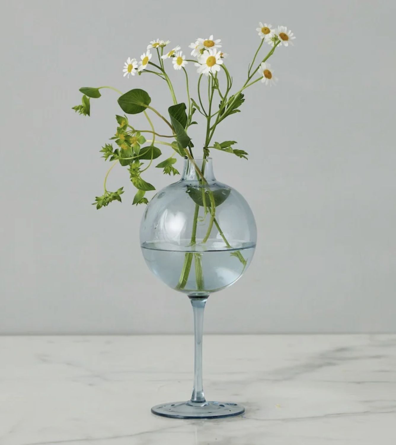 DENIM WINE GLASS FLOWER VASE