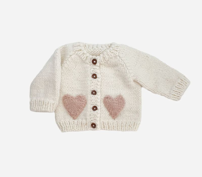 HEART CARDIGAN, BLUSH