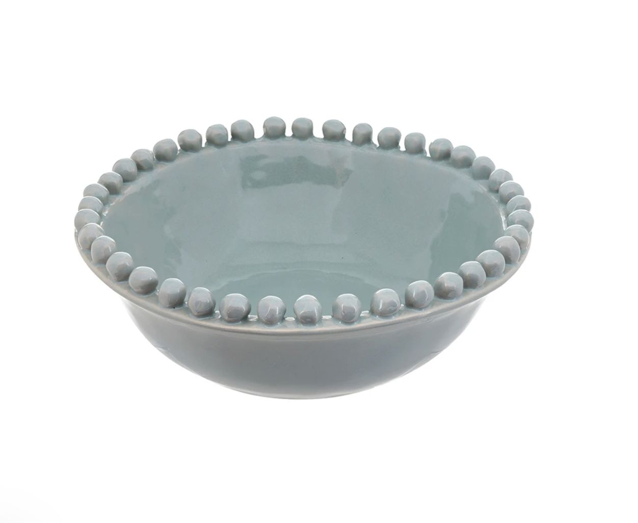 Ceramic Beaded Bowl - Small - Coastal Blue
