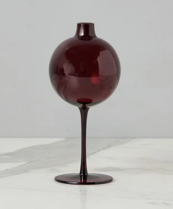 WINE GLASS VASE MERLOT