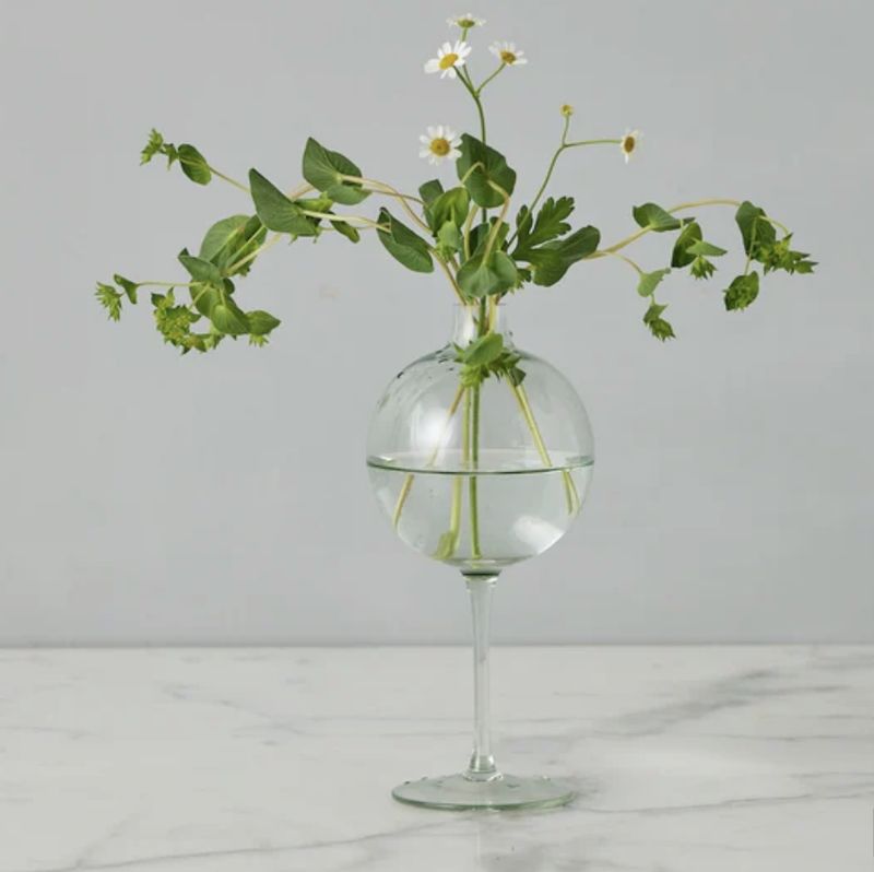 WINE GLASS VASE SAGE