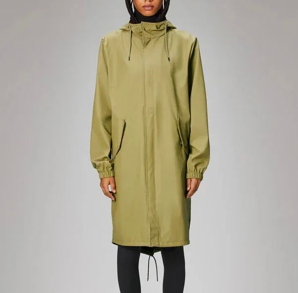 Rains fishtail jacket, Color: khaki, Size: small