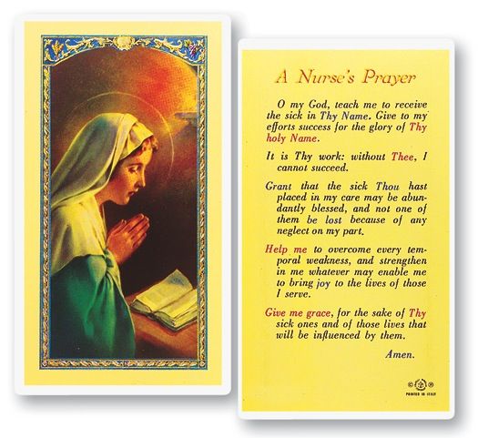 A Nurse&#39;s Prayer Holy Cards