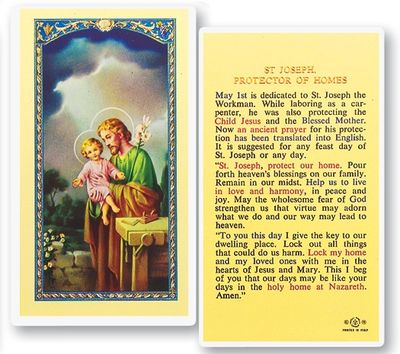 St. Joseph (Protector of Homes) Holy Cards